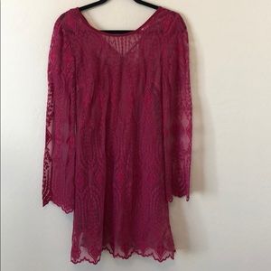 Urban Outfitters Ecote Red Wine BoHo Lace Dress